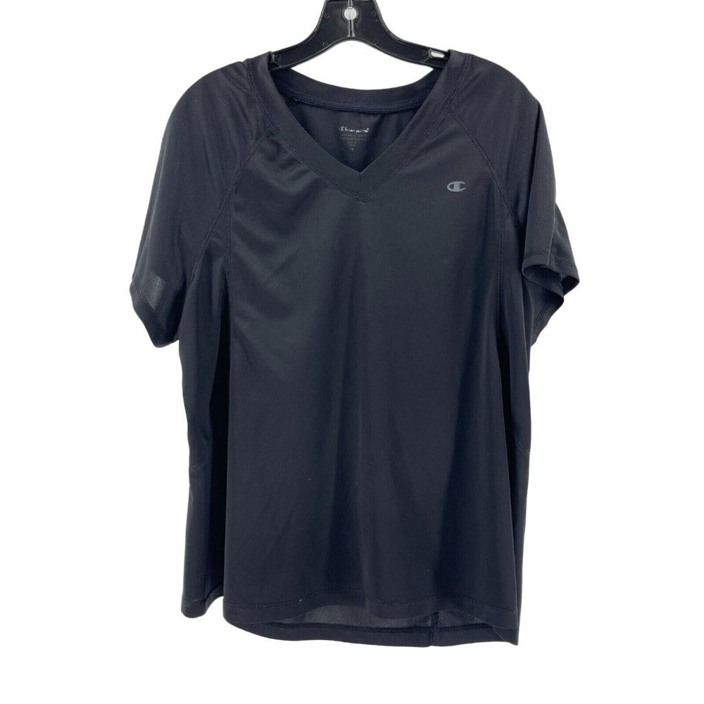 Champion Double Dry Women's Black Moisture Wicking Activewear Shirt Top Size 1X